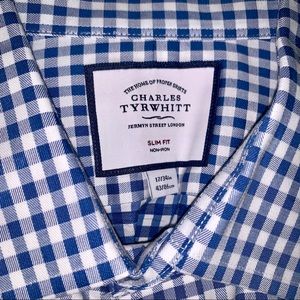 Charles Tyrwhitt Gingham Mid Blue Shirt